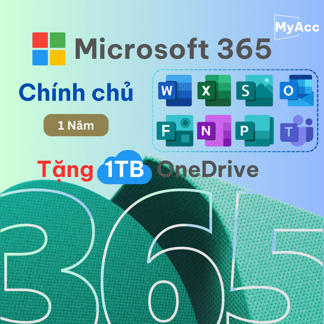 Nâng cấp tài khoản Microsoft office 365  chính chủ ( 1năm) -Tặng 1TB bộ nhớ